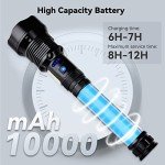 Flashlights High Lumens Rechargeable, Super Bright 990000 Lumens Flashlights with USB Cable, Brightest LED Flashlight for Emergencies, High Powered Flash Light IPX6 Waterproof 7 Light Modes Zoomable