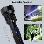 Flashlights High Lumens Rechargeable, Super Bright 990000 Lumens Flashlights with USB Cable, Brightest LED Flashlight for Emergencies, High Powered Flash Light IPX6 Waterproof 7 Light Modes Zoomable