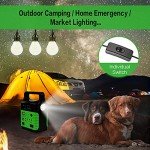 Portable Power Station,Solar Generator with Panels included,LiFePO4 Lithium Battery Pack Small Solar Powered Generator with DC/USB Outlets,LED Flashlight for Home Use,Outdoor Camping Quiet(Green)
