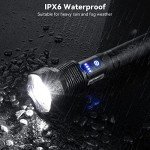 Flashlights High Lumens Rechargeable, Super Bright 990000 Lumens Flashlights with USB Cable, Brightest LED Flashlight for Emergencies, High Powered Flash Light IPX6 Waterproof 7 Light Modes Zoomable
