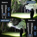 Flashlights High Lumens Rechargeable, 2Pack Rechargeable Flashlights, 990000lm Super Bright Flashlight, 5Mode Tactical Flashlights High Lumens, LED Flashlight High Powered, Waterproof Flash Light LED