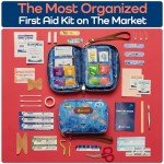 KeepGoing Kids First Aid Kit - 130 Pc. Kit for Car, Home, Purse & Diaper Bag - Latex-Free Bandages - TSA-Approved Travel Size