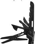 SOG PowerPint Mini Compact Stainless Steel Multi-Tool, 18 Lightweight Specialty Tools & SOG Multitool Pliers Pocket Knife, Black