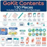 KeepGoing Kids First Aid Kit - 130 Pc. Kit for Car, Home, Purse & Diaper Bag - Latex-Free Bandages - TSA-Approved Travel Size