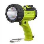 YIERBLUE Rechargeable Spotlight with 200000 Lumen LED, IP67 Waterproof Handheld Flashlight Searchlight with Detachable Red Light Filter, 24 Hours Long Running (Fluorescent)