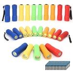 Whaply 30-Pack Small Mini Flashlight Set, 5 Colors, COB LED Handheld Flashlight with Lanyard,90-Pack AAA Battery Included for Kids/Night Reading/Party/Camping/Emergency/Hunting