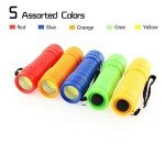 Whaply 30-Pack Small Mini Flashlight Set, 5 Colors, COB LED Handheld Flashlight with Lanyard,90-Pack AAA Battery Included for Kids/Night Reading/Party/Camping/Emergency/Hunting