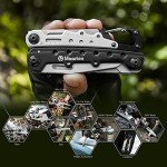 Maarten Lightweight Multitool Pliers, 11 in 1 Suspension Multi-Plier with Carabiner, Stainless Steel Portable Pocket Keychain Multi tool with Spring Pliers, Folding Saw, Bottle Opener and Sheath