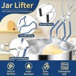 Canning Supplies Starter Kit,Canning Kit for Beginners of 9 with Jar Lifter，Wide Mouth Funnel,Wrench,Tongs,Lid Lifter,Bubble Popper,Canning Labels,ladle,Measuring spoon-Blue