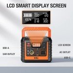 EBL Portable Power Station 300, 110V/330W Pure Sine Wave Solar Generator (Solar Panel Not Included) - Peak 600W Backup Lithium Batteries AC Outlet for Blackout Outdoors Camping Hunting Travel