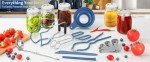 Canning Supplies Starter Kit,Canning Kit for Beginners of 9 with Jar Lifter，Wide Mouth Funnel,Wrench,Tongs,Lid Lifter,Bubble Popper,Canning Labels,ladle,Measuring spoon-Blue