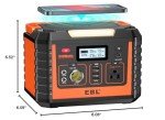 EBL Portable Power Station 300, 110V/330W Pure Sine Wave Solar Generator (Solar Panel Not Included) - Peak 600W Backup Lithium Batteries AC Outlet for Blackout Outdoors Camping Hunting Travel