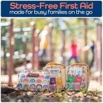 KeepGoing Travel First Aid Kit for Kids – 130 Pc. for Car, Home, Purse, Diaper Bag & Backpack with Latex-Free Bandages - Mini First Aid Kit Travel Size TSA-Approved