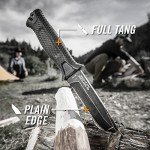 Gerber Gear StrongArm - Fixed-Blade Camping & Hunting Knife with Striking Pommel & Sheath - Premium Survival Gear - Black, Plain Edge