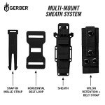 Gerber Gear StrongArm - Fixed-Blade Camping & Hunting Knife with Striking Pommel & Sheath - Premium Survival Gear - Black, Plain Edge