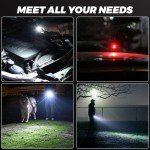 SKNSL Rechargeable Led Flashlights High Lumens: 1000000 Lumen Super Bright Flashlight, 7 Modes with COB Work Light, IPX6 Waterproof, Powerful Handheld Flash Light for Home, Camping, Hiking