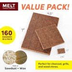 Fire Starter Squares, 160 pcs - Fire Starters for Campfires, Grill, Outdoor Fire Pit, Fireplace, BBQ - Fire Starter Kit, Water Resistant & Odorless - Camping Accessories