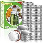FGSAEOR 52Pcs Premium Canning Lids, Rings for Regular Mouth Mason Jars - Food Grade Split-Type Metal Canning Kerr Jar Ball Lids