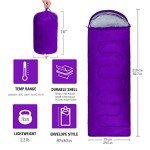 Sleeping Bag, Lightweight 3 Season Weather Sleep Bags for Kids Adults Girls Women, Microfiber Filled 5-20 Degree for Backpacking/Hiking/Camping/Mountaineering with Compression Sack
