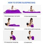 Sleeping Bag, Lightweight 3 Season Weather Sleep Bags for Kids Adults Girls Women, Microfiber Filled 5-20 Degree for Backpacking/Hiking/Camping/Mountaineering with Compression Sack