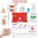 Small Travel First Aid Kit - 87 Piece Clean, Treat and Protect Most Injuries,Ready for Emergency at Home, Outdoors, Car, Camping, Workplace, Hiking.