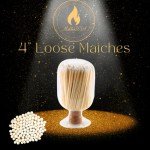 4" Long Color Matches (100 Count) | Colorful Loose 4 Inch Wooden Safety Match Sticks for Candle Display | Refill for Matchstick Jars, Holders & Bottles | Striker Included