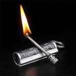 maollaa Waterproof Flints Fire Starter Match, Portable Flints and Steel Fire Starter Kit, Permanent Match Strike Set 10000 Times, Camping Fire Starter Survival Tool (Black Cylinder)
