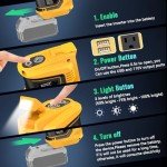200W Portable Power Inverter for DeWALT 20V,Ecarke Outdoor Generato Battery Converter with 2 USB&LED&AC Battery Powered Outlet,Convert DC 18V/20V to AC 110V-120V Portable Power Station(Tool Only)