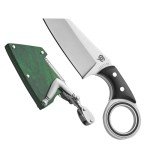 LEASUR Survival Tactical Knife, Full Tang Pocket Knife with Wooden Sheath For Outdoor Camping,Home Use,Collecting, Fixed Blade Knives With Mechanical Arm