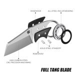 LEASUR Survival Tactical Knife, Full Tang Pocket Knife with Wooden Sheath For Outdoor Camping,Home Use,Collecting, Fixed Blade Knives With Mechanical Arm