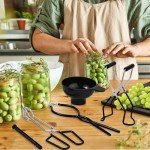 Canning Supplies Starter Kit Canner Tools for Water Bath and Pressure Canning Utensil Set includes Jar Lifter, Tongs, Funnel, Wrench, Lid Lifter for Beginners