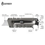 Gerber Gear Prybrid, Box Cutter Retractable Blade, Heavy Duty Utility Knife with Pry Bar, Bottle Opener, and Wire Stripper - Multi tool Pocket Knife - EDC Gear - Blue