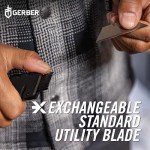 Gerber Gear Prybrid, Box Cutter Retractable Blade, Heavy Duty Utility Knife with Pry Bar, Bottle Opener, and Wire Stripper - Multi tool Pocket Knife - EDC Gear - Blue