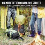 Fire Starter Survival Tool, Ferro Rod Kit with Striker, Paracord Wrist Lanyard, Wood Handle, Tinder Wick, Pouch, Waterproof Flint and Steel Fire Starter for Camping, Hiking and Backpacking Gear