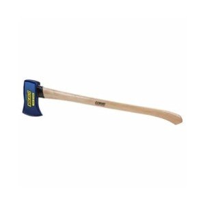 ESTWING 4 Pound 36 Inch Full Sized Hand Sharpened Axe with Curved Wooden American Hickory Handle for Cutting and Splitting, Green
