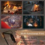 JHZABPO Ferro Rod Survival Kit, Flint Fire Starter Kit, Flint and Steel Fire Starter, Fire Starter Survival Tool, Fast Fire Stick with Survival Whistle