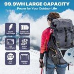 Portable Power Bank Station 99Wh Outdoor Generator with Flashlight LCD Display Backup Phone Battery Pack Portable PD Fast Charger for Laptop Cellphone Travel Camping Home Use