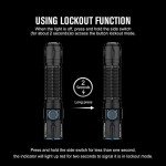OLIGHT Warrior 3S 2300 Lumens Rechargeable Tactical Flashlight, Compact Dual-Switches LED Bright Light with Proximity Sensor, Powered by Customized Battery for Emergency, EDC and Searching (Black)