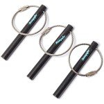bayite Survival Drilled Ferrocerium Ferro Rod Flint Fire Starter Rods with Keychain Ring 3.14 Inch Pack of 3