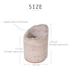 Match Holder with Striker - Set of 2 - Handmade Travertine Match Box for All Matches - Matches in a jar for Bathroom Candle - Cute Home Decor - Matches Not Included