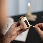 Match Holder with Striker - Set of 2 - Handmade Travertine Match Box for All Matches - Matches in a jar for Bathroom Candle - Cute Home Decor - Matches Not Included