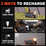 Aaoyun Portable Power Station 300W, 296Wh Solar Generator with 100W USB-C In/Output, Night Light & LED Flashlight, Compact Camping Battery with Strap for Outdoor CPAP Home Backup Emergency