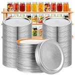 SKERYBD 100-Count Canning Lids, Wide Mouth Mason Jars Lids for Ball/Kerr Jar, Large Mouth and Split-Type (Only Lids)