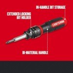CRAFTSMAN Ratcheting Screwdriver, SpeedDrive, 2” Double Ended Bits Included, Handle Holds Up To 6 Bits (CMHT68129)