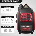 PowerSmart 2500-Watt Gas Powered Portable Inverter Generator, CO Sensor, Super Quiet for Camping, Home Emergency Use, EPA Compliant 2025 Version