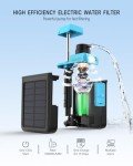BKLES 3-in-1 Solar Electric Water Filter with Hand Pump - Camping Water Filtration System Survival, Portable Water Purifier with Emergency Light, Survival Kit for Hiking Travel Backpacking Hunting