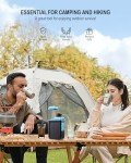 BKLES 3-in-1 Solar Electric Water Filter with Hand Pump - Camping Water Filtration System Survival, Portable Water Purifier with Emergency Light, Survival Kit for Hiking Travel Backpacking Hunting