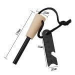 LAIYOHO 2-Pack Portable Outdoor Magnesium Fire Starter Kit with Handcrafted Wooden Handle - Reusable Camping Fire Igniter Stick for Outdoor Camping, Hiking, and Survival