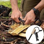 LAIYOHO 2-Pack Portable Outdoor Magnesium Fire Starter Kit with Handcrafted Wooden Handle - Reusable Camping Fire Igniter Stick for Outdoor Camping, Hiking, and Survival