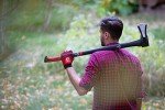 INTERTOOL Wood Splitting Maul and and Hatchet Set - 35-inch Axe and 15-inch Camping Chopping Hatchet with Shock Absorbing Fiberglass Handles with Blade Protectors HT-0275-0261